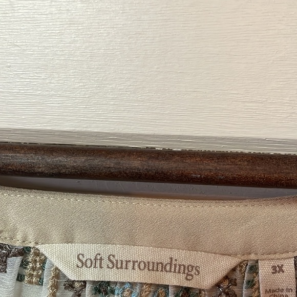 Soft Surroundings Boho Embroidered Long Sleeve Blouse Sheer Size 3X. - Picture 2 of 8